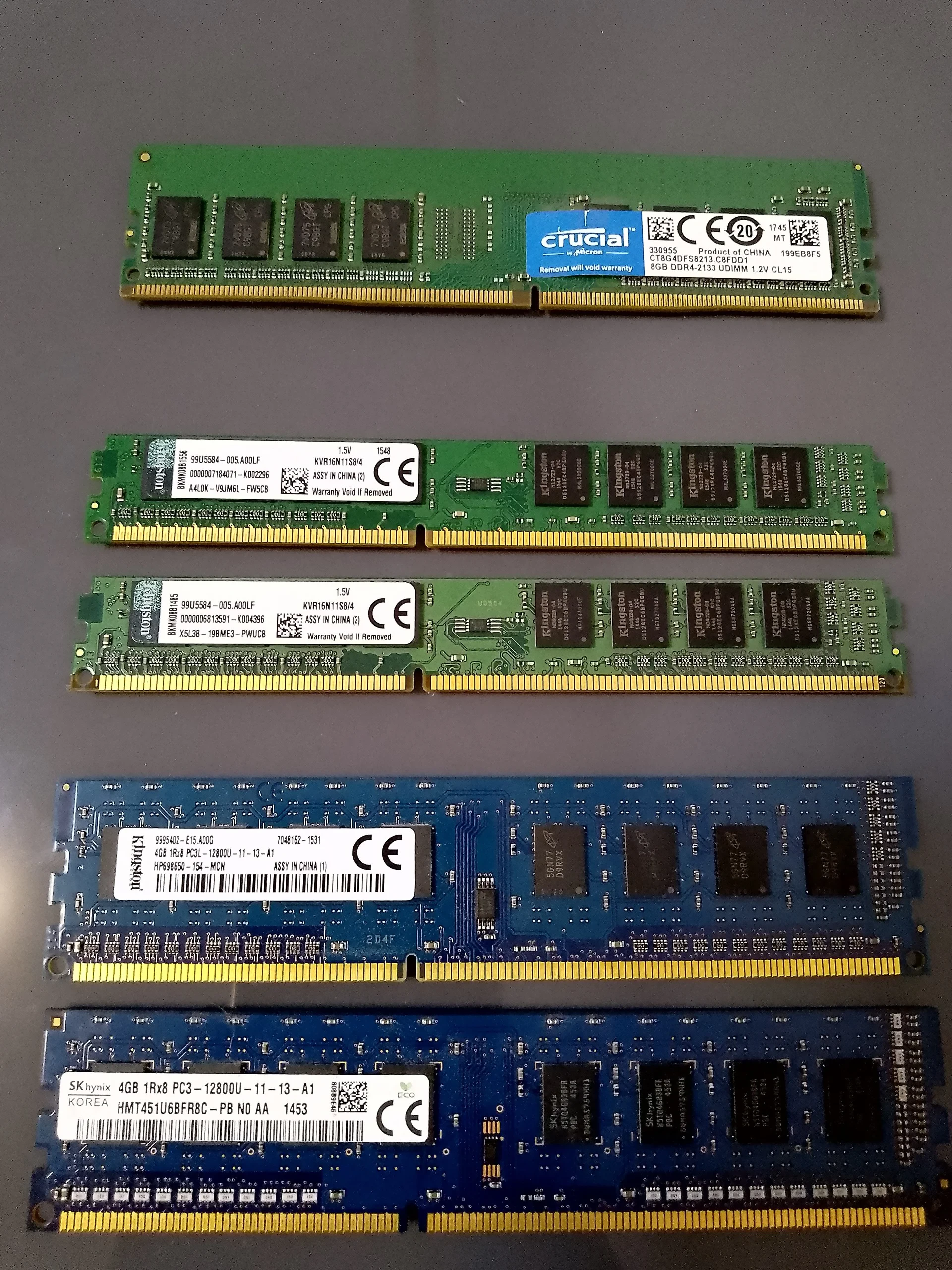 16 GB RAM DDR3 1600MHz + 8GB DDR4 2133 MHz